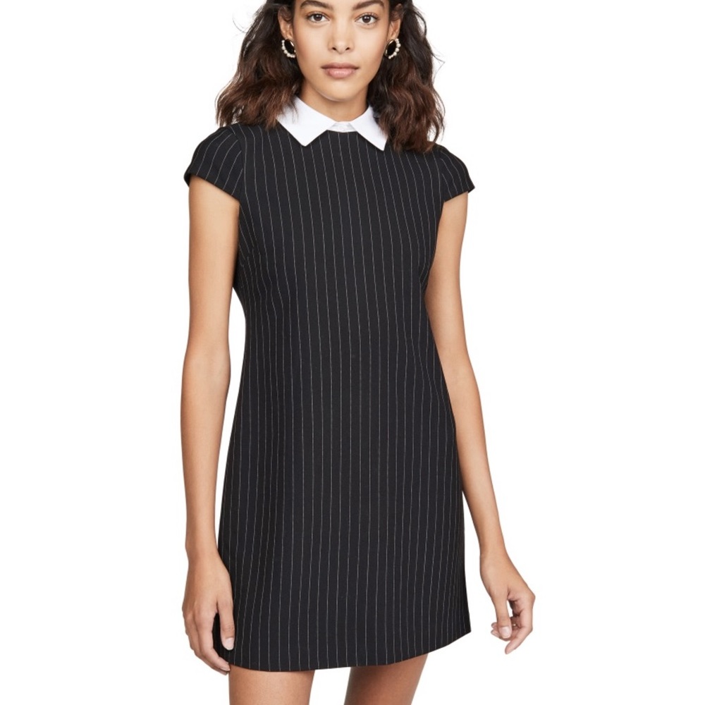 Alice + Olivia Coley A-Line Dress with Detachable Collar